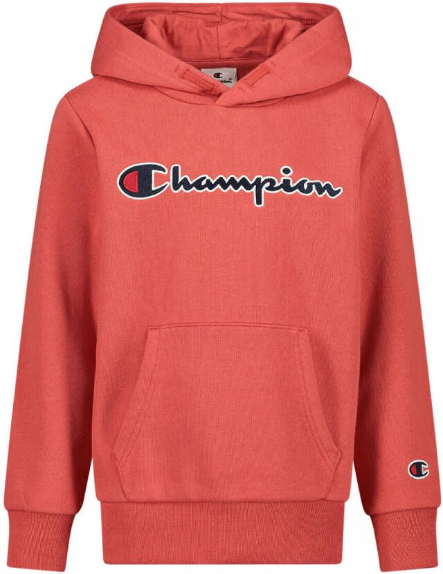 Champion hoodie met logo koraalrood Sweater Logo 128