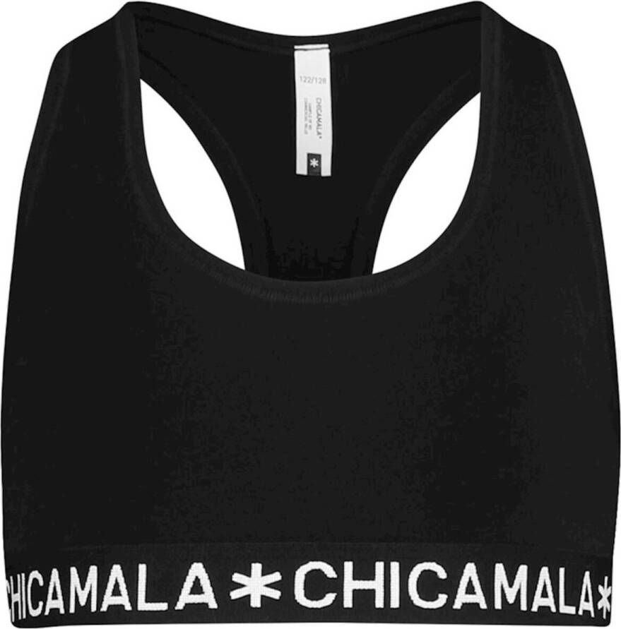 Muchachomalo bh top zwart Meisjes Stretchkatoen Effen 122 128