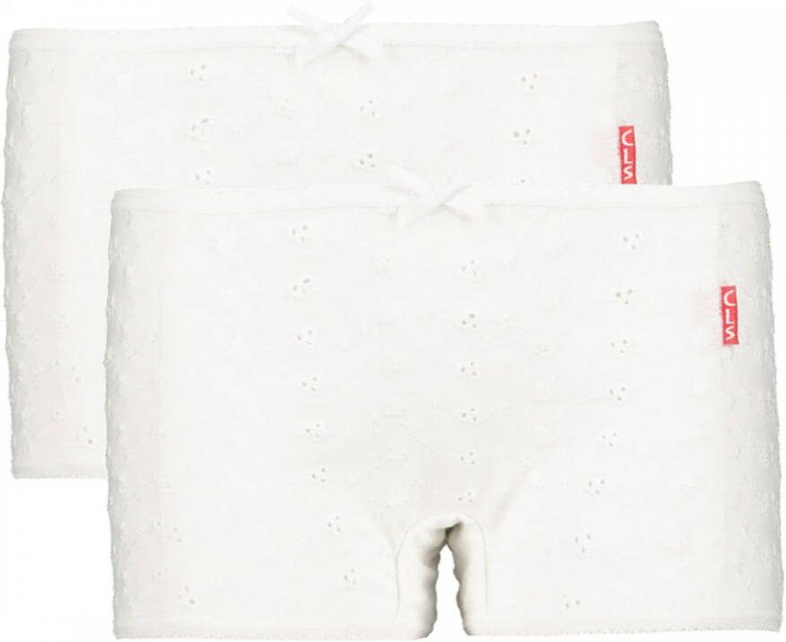 Claesen's Meisjes Boxershort 2-Pack Embroidery Wit - Foto 2