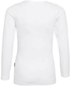 Claesen's longsleeve wit T-shirt Meisjes Stretchkatoen Ronde hals Effen 116 122