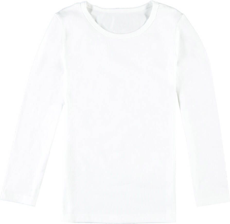 Claesen's longsleeve wit T-shirt Meisjes Stretchkatoen Ronde hals Effen 116 122 - Foto 3