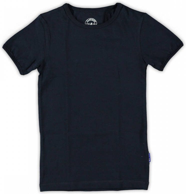 Claesen's T-shirt donkerblauw Jongens Stretchkatoen Ronde hals Effen 116 122