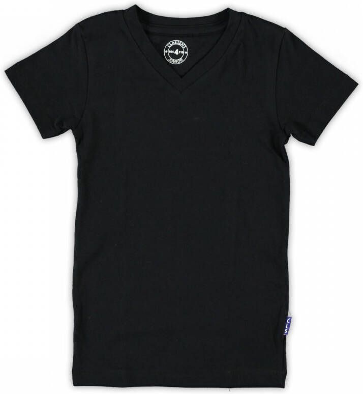 Claesen's T-shirt zwart Jongens Stretchkatoen V-hals 128-134