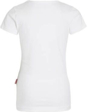 Claesen's T-shirt wit Meisjes Stretchkatoen Ronde hals Effen 104 110 - Foto 3