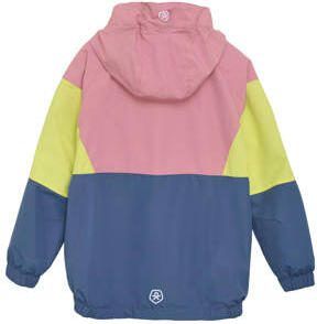Color kids outdoor jas roze geel blauw Polyester Capuchon 164