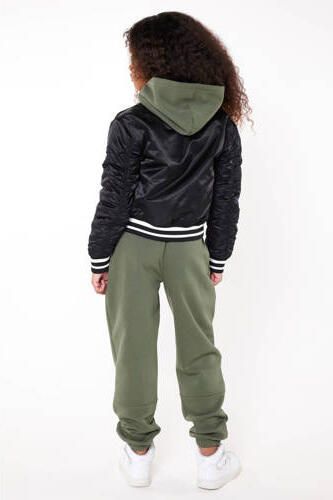 CoolCat Junior baseball jacket JAEL met patches zwart Jas Meisjes Nylon Opstaande kraag 122 128 - Foto 2