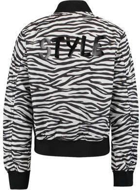 CoolCat Junior bomberjack Janu CG met zebraprint zwart wit Jas Meisjes Polyester Ronde hals 146 152 - Foto 3