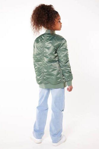CoolCat Junior bomberjack Jaxxi uni groen Jas Meisjes Nylon Opstaande kraag 122 128 - Foto 3