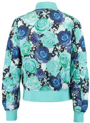 CoolCat Junior gebloemd bomberjack Janu CG blauw Jas Meisjes Polyester Ronde hals 146 152 - Foto 2