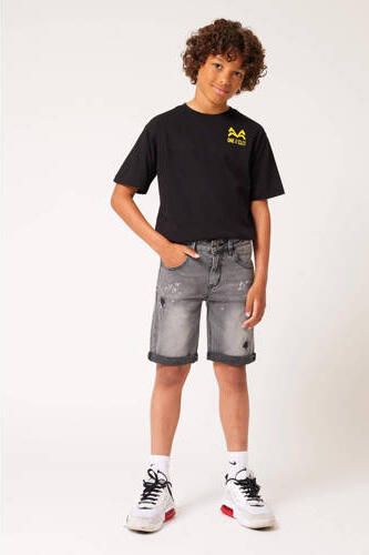 CoolCat Junior regular fit jeans bermuda Nick CB washed grey Denim short Grijs Jongens Stretchdenim 122 128 - Foto 5