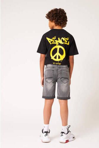 CoolCat Junior regular fit jeans bermuda Nick CB washed grey Denim short Grijs Jongens Stretchdenim 122 128 - Foto 4