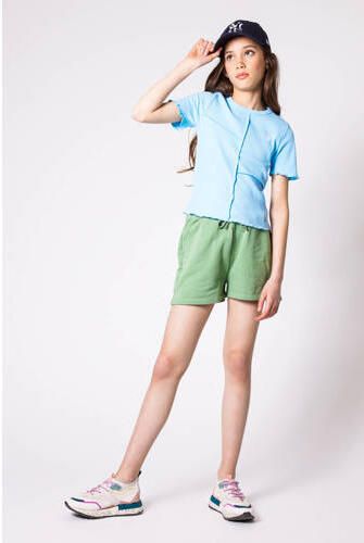 CoolCat Junior regular fit sweatshort Nikkie CG lichtgroen Effen 122 128 - Foto 5