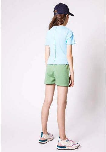 CoolCat Junior regular fit sweatshort Nikkie CG lichtgroen Effen 122 128 - Foto 4