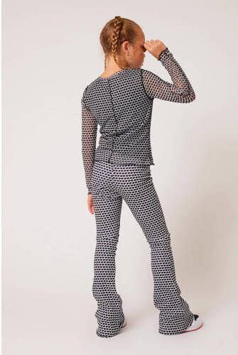 CoolCat Junior semi-transparante top Laura CG met all over print zwart Meisjes Polyester Ronde hals 146 152 - Foto 4