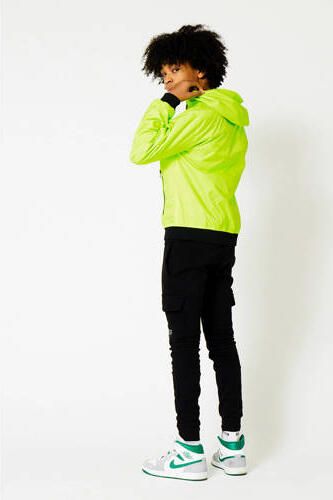 CoolCat Junior zomerjas Jules CB met tekst limegroen Jongens Polyamide Capuchon 146 152 - Foto 4