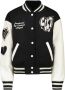 CoolCat Junior baseball jacket Jane met printopdruk zwart ecru Jas Meisjes Polyester Opstaande kraag 158 164 - Thumbnail 2