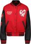 CoolCat Junior baseball jacket Jane met printopdruk rood zwart Jas Meisjes Polyester Opstaande kraag 134 140 - Thumbnail 2