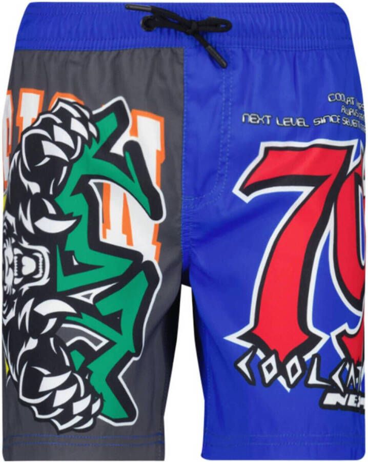 CoolCat Junior zwemshort WILLOW blauw donkergrijs Jongens Polyester All over print 122 128