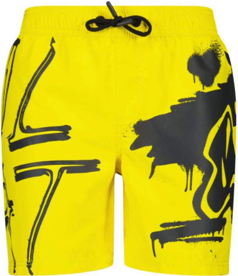 CoolCat Junior zwemshort WACKO geel zwart Jongens Polyester All over print 146 152