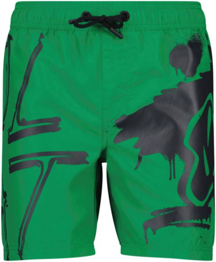 CoolCat Junior zwemshort WACKO groen zwart Jongens Polyester All over print 122 128