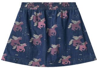 Copenhagen Colors korte spijkerrok met print dark blue denim Blauw All over print - Foto 2