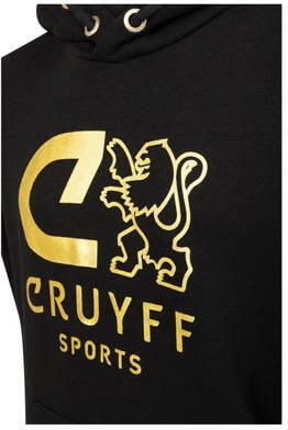 Cruyff hoodie Do zwart goud Sweater Katoen Capuchon Printopdruk 128 - Foto 3