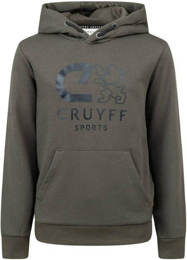 Cruyff hoodie Do olijfgroen Sweater Katoen Capuchon Printopdruk 128