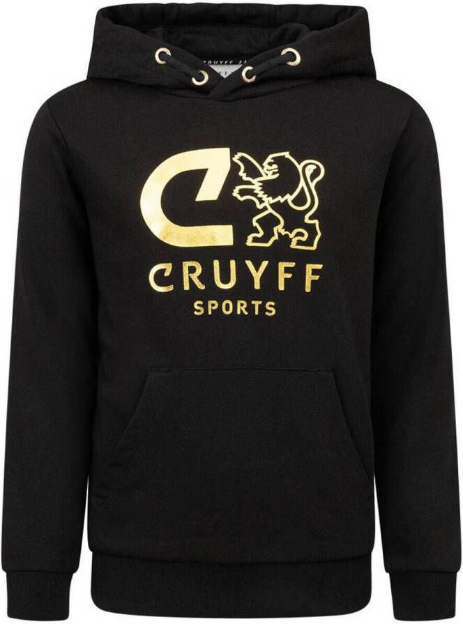 Cruyff hoodie Do zwart goud Sweater Katoen Capuchon Printopdruk 128