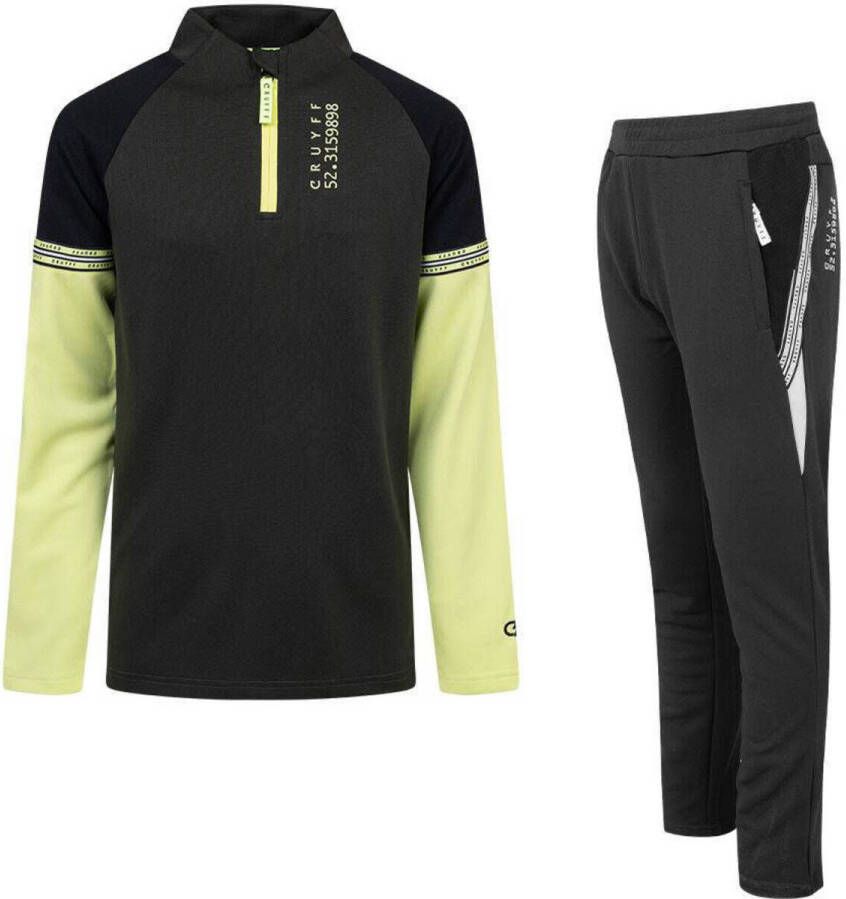 Cruyff trainingspak Slide olijfgroen antraciet Joggingpak Polyester Opstaande kraag 140
