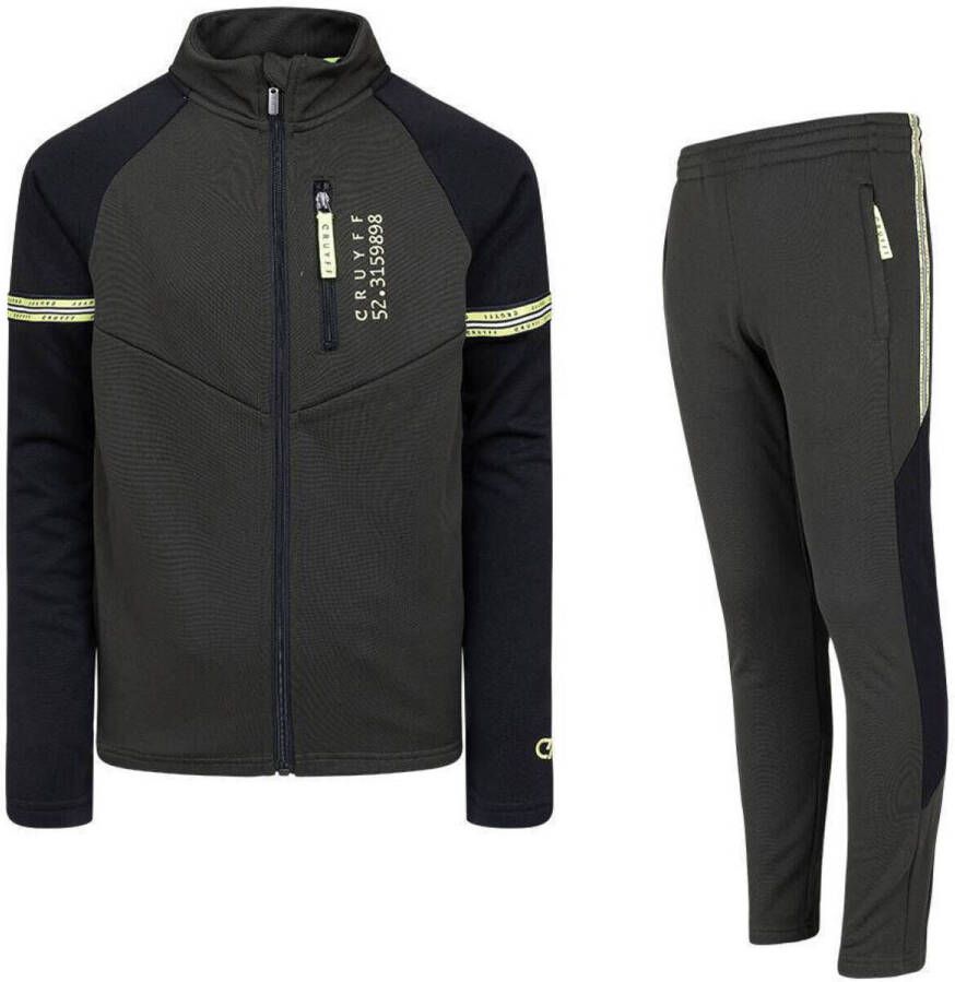 Cruyff trainingspak Minnow olijfgroen Joggingpak Polyester Opstaande kraag 152