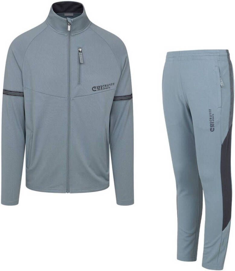 Cruyff trainingspak Minnow blauw Joggingpak Polyester Opstaande kraag 128