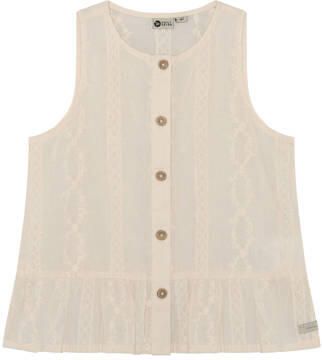 Daily7 blouse met textuur beige Meisjes Katoen Ronde hals All over print - Foto 3