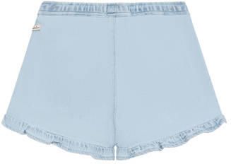 Daily7 regular waist short light blue denim Korte broek Blauw Effen