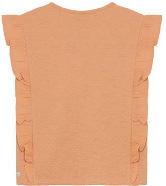 Daily7 T-shirt met textuur oranje Meisjes Polyester Ronde hals Effen - Foto 2