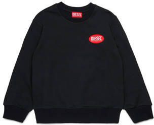 Diesel sweater zwart Jongens Katoen Ronde hals Tekst