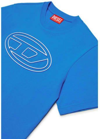 Diesel T-shirt met logo blauw Jongens Katoen Ronde hals Logo 164 - Foto 2
