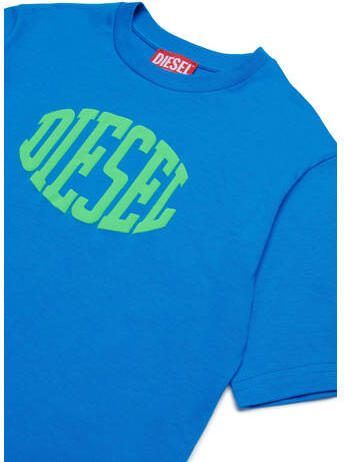 Diesel T-shirt met printopdruk blauw Jongens Katoen Ronde hals Printopdruk 140 - Foto 2