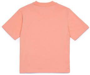 Diesel T-shirt met printopdruk lichtoranje Jongens Katoen Ronde hals Printopdruk 164