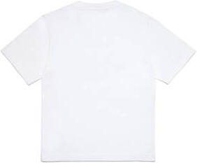 Diesel T-shirt met printopdruk wit Jongens Katoen Ronde hals Printopdruk 164