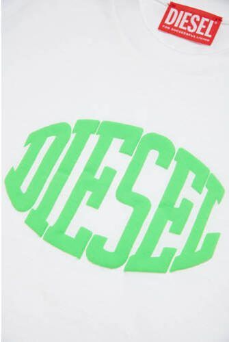 Diesel T-shirt met printopdruk wit Jongens Katoen Ronde hals Printopdruk 164 - Foto 2