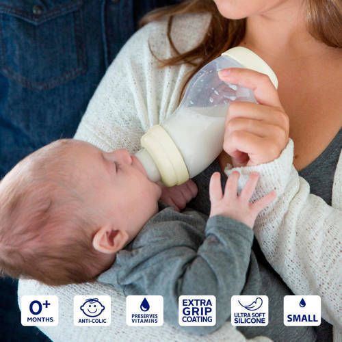 Difrax S-Babyfles Wide 310 ml Anti Koliek Beige Ecru