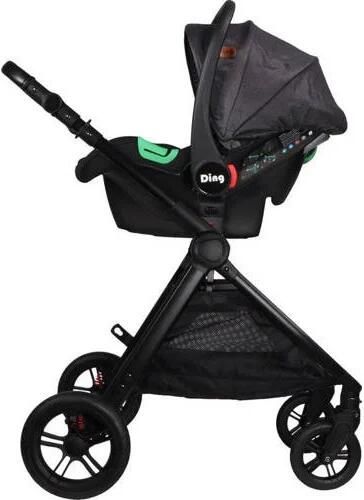 Ding 3-in-1 Stroller Liam Black Black Kinderwagen - Foto 3