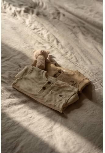 Dirkje aansluitende longsleeves beige bruin (set van 2) Jongens Stretchkatoen Henleykraag - Foto 2