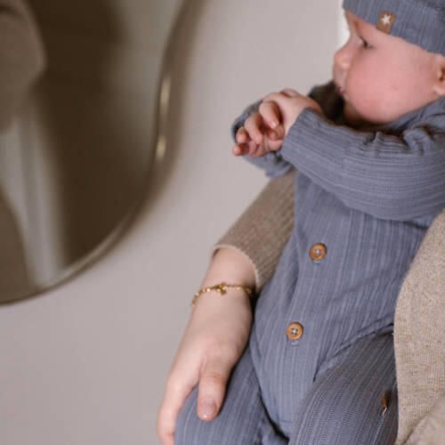 Dirkje baby boxpak blauw Jongens Stretchkatoen Ronde hals Effen 56 - Foto 3