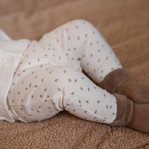 Dirkje baby broek met all over print offwhite bruin Ecru Stretchkatoen 50 - Foto 4