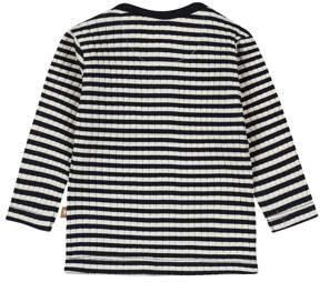 Dirkje gestreepte longsleeve blauw wit Jongens Stretchkatoen Ronde hals