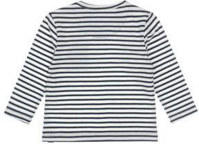 Dirkje baby gestreepte longsleeve met biologisch katoen grijsgroen wit donkerblauw 74 - Foto 3
