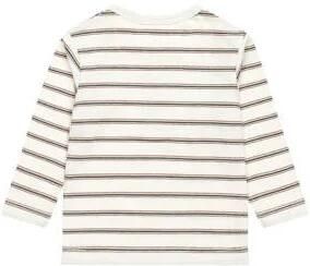 Dirkje gestreepte longsleeve wit blauw Jongens Stretchkatoen Ronde hals
