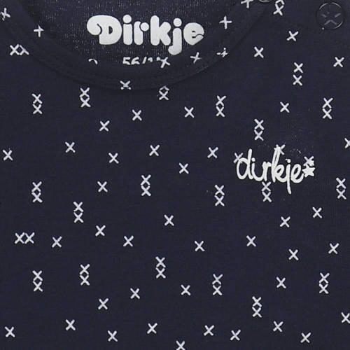 Dirkje baby longsleeve met katoen donkerblauw wit All over print 56 - Foto 2