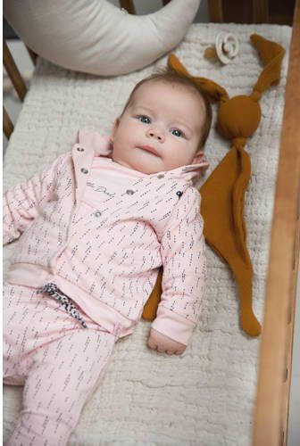 Dirkje baby longsleeve met biologisch katoen lichtroze donkerblauw - Foto 3